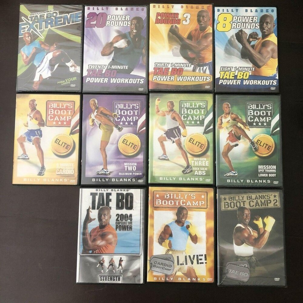 Billy Blanks Workout Fitness Exercise Power Rounds Bootcamp Tae Bo 11 DVD Lot